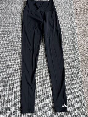 adidas Black High-Waist Leggings with Ankle Logo